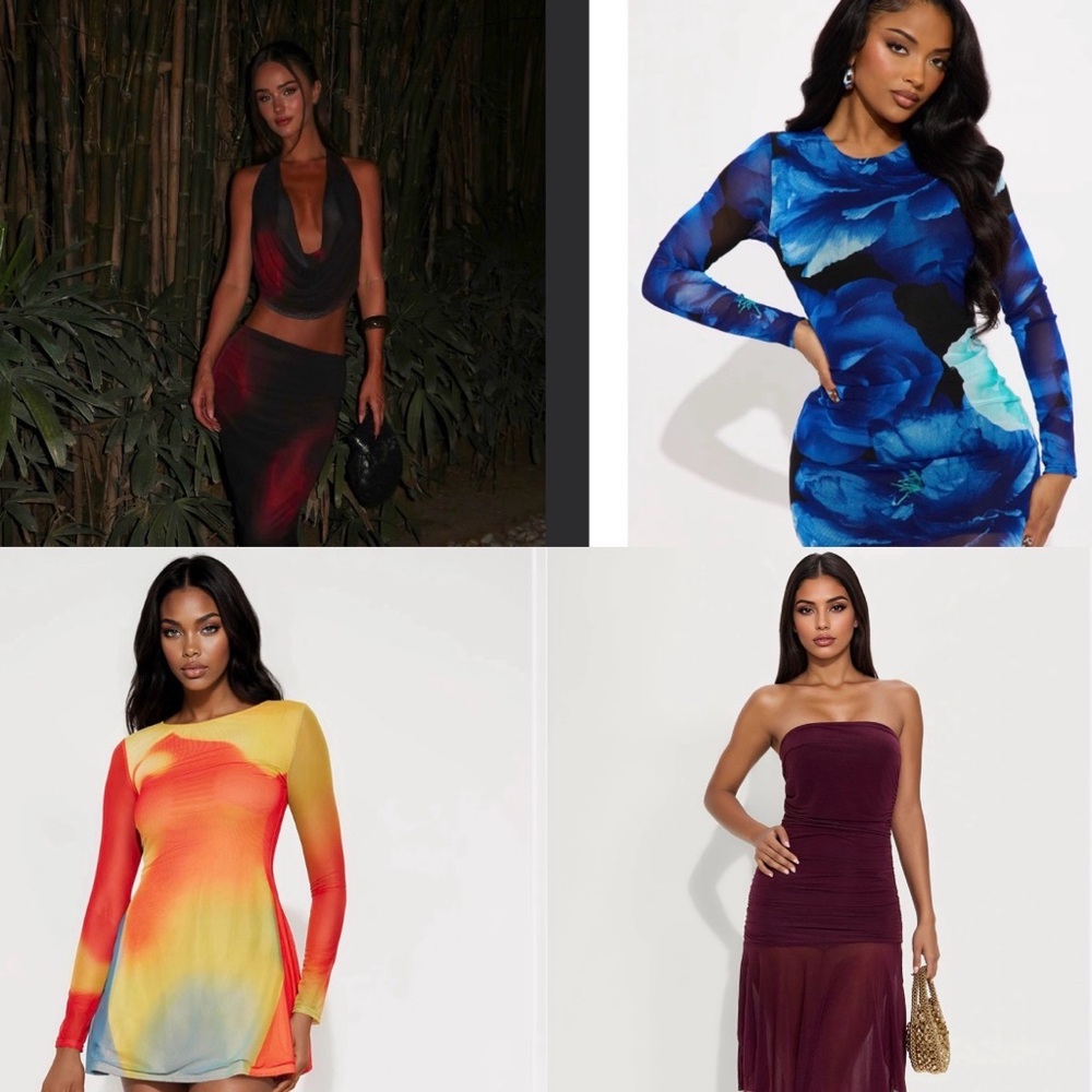 Fashion Nova Dress Haul Size XS (one two piece set). All NWT. Selling as bundle